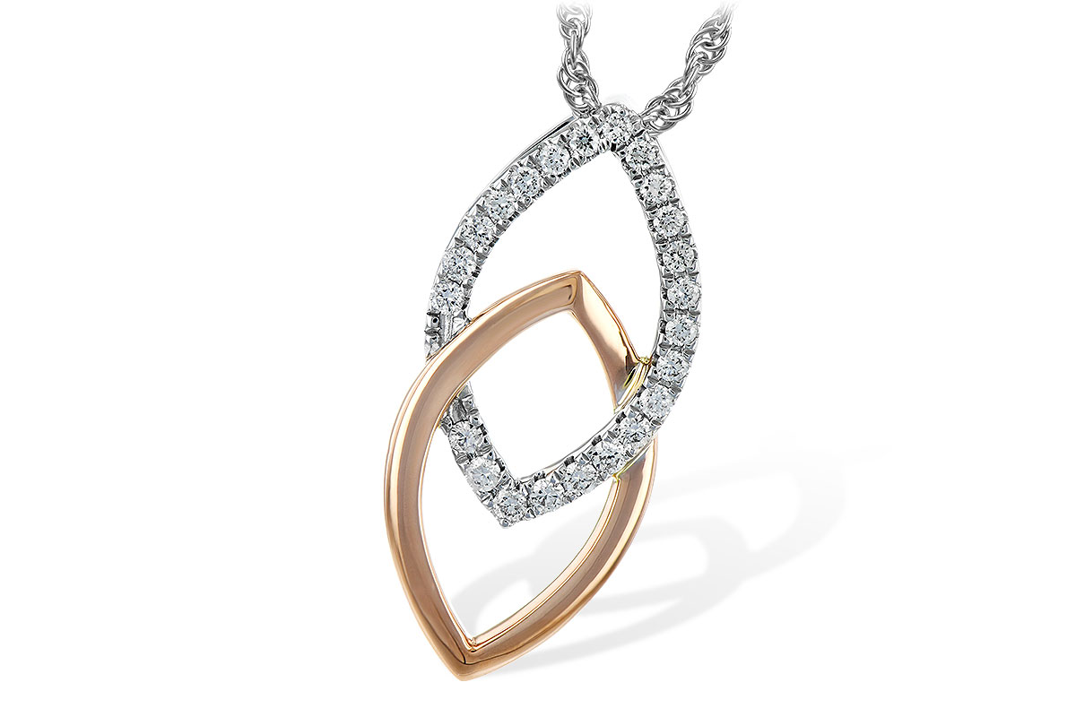 A243-98711: NECKLACE .20 TW (ROSE & WG)