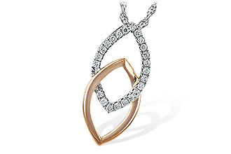 A243-98711: NECKLACE .20 TW (ROSE & WG)