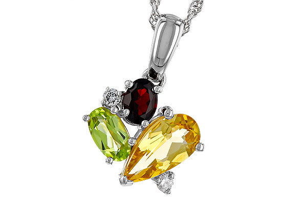 A329-39575: NECKLACE .79 SEMI PREC (CIT,PER,GAR) .82 TGW