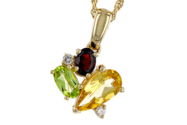 A329-39575: NECKLACE .79 SEMI PREC (CIT,PER,GAR) .82 TGW
