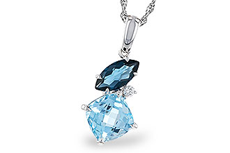 A329-40457: NECKLACE 2.37 TW BLUE TOPAZ 2.40 TGW