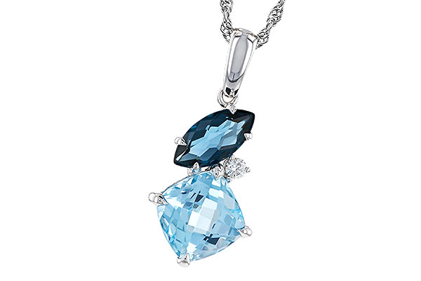 A329-40457: NECKLACE 2.37 TW BLUE TOPAZ 2.40 TGW