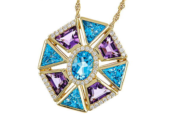 A329-40493: NECKLACE 4.47 SEMI-PREC (BT & AMY) 4.65 TGW