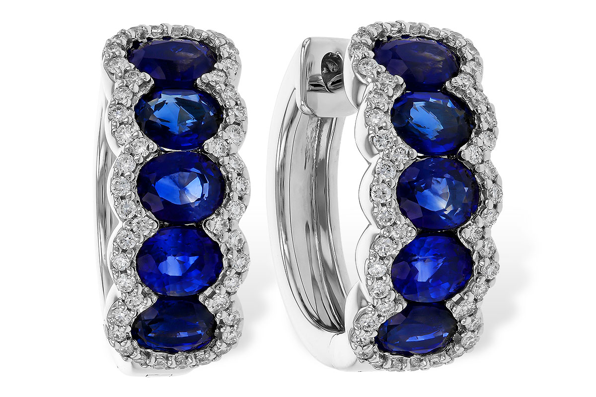 A329-44093: EARRINGS 2.32 TW SAPPHIRE 2.57 TGW