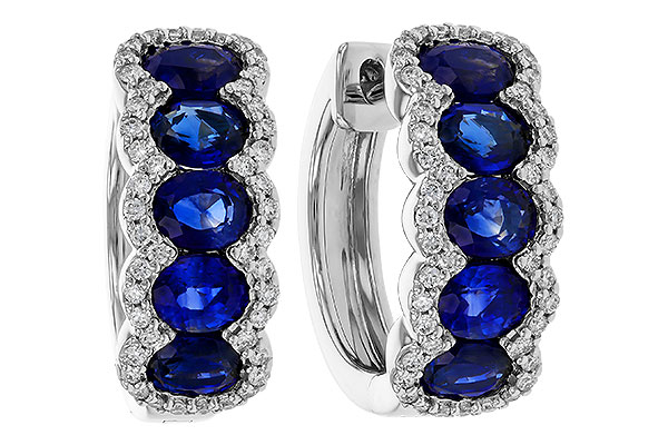 A329-44093: EARRINGS 2.32 TW SAPPHIRE 2.57 TGW