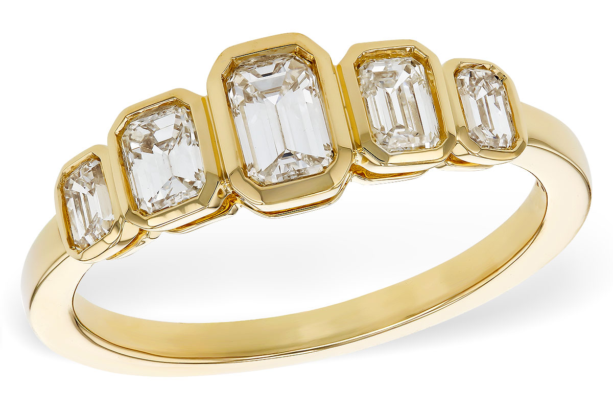 A329-45057: LDS DIA WED RG .90 TW EMERALD CUTS