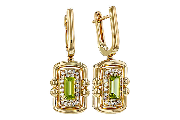 A330-27775: EARRINGS .71 TW PERIDOT .88 TGW (6x3MM PER)