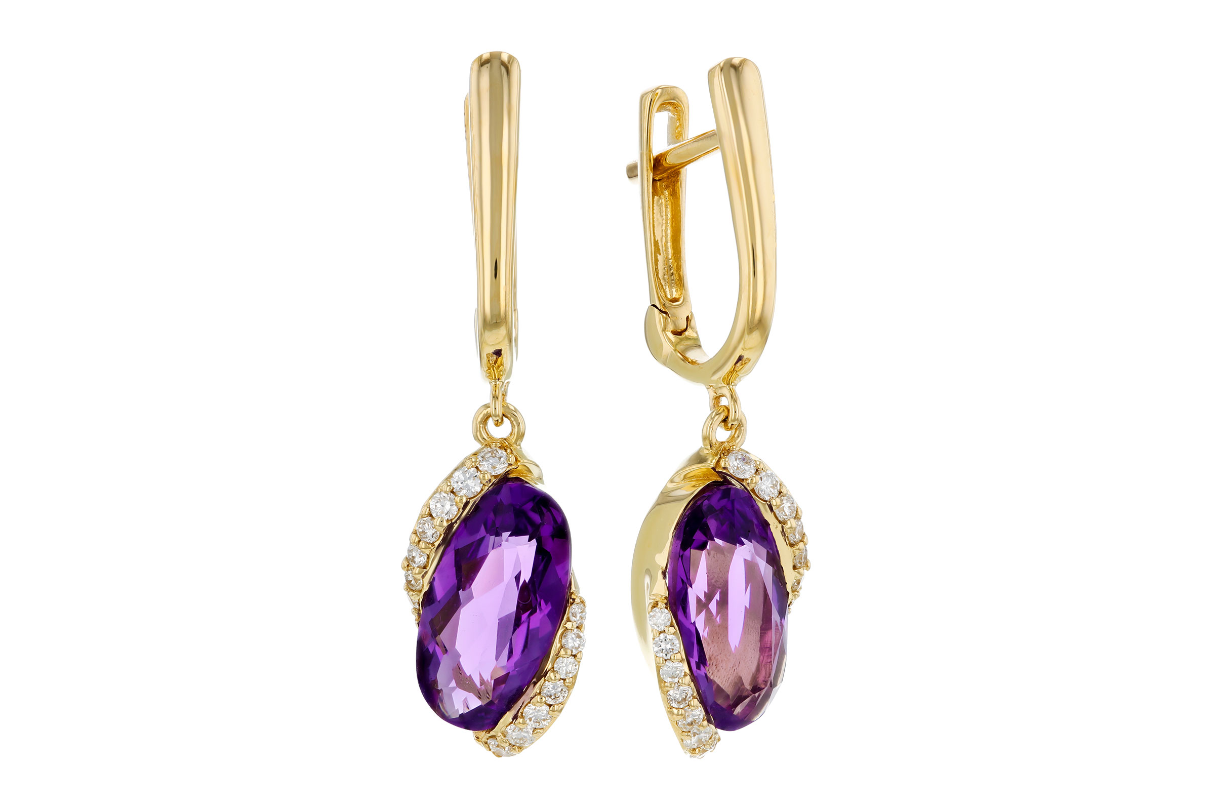 A330-29584: EARRINGS 2.14 TW AMETHYST 2.26 TGW (10x5MM AMY)