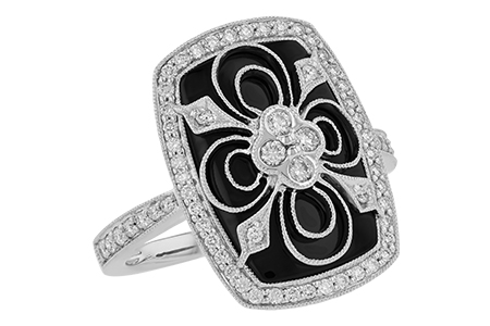 B054-86866: LDS ONYX & DIA RG .44 TW