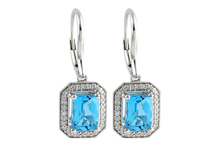 B242-12275: EARR 2.20 BLUE TOPAZ 2.36 TGW