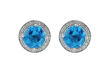 B242-12357: EARR 4.22 BLUE TOPAZ 4.41 TGW