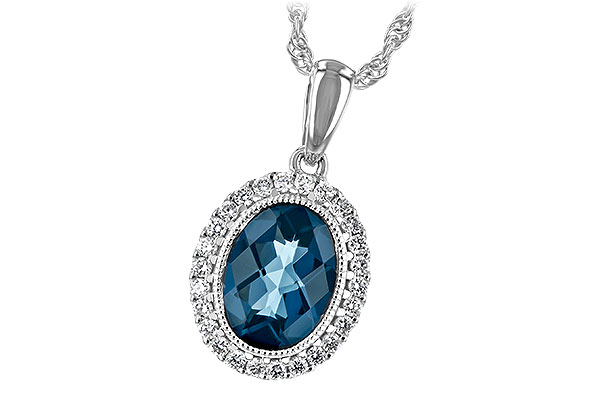 B243-92284: NECK 1.28 LONDON BLUE TOPAZ 1.41 TGW