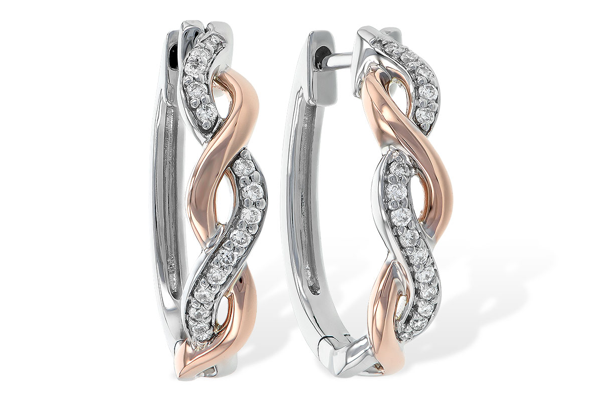 B244-85029: EARRINGS .15 TW (ROSE & WG)