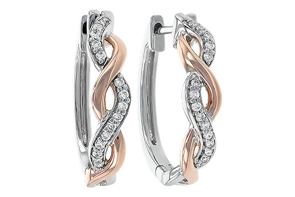 B244-85029: EARRINGS .15 TW (ROSE & WG)