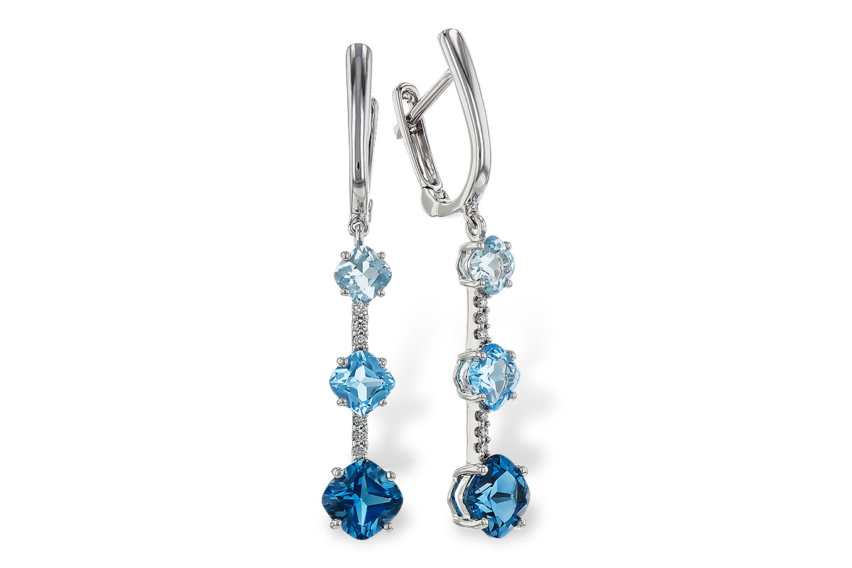 B329-37793: EARRINGS 2.41 TW BLUE TOPAZ 2.45 TGW