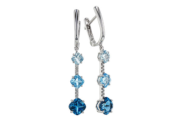 B329-37793: EARRINGS 2.41 TW BLUE TOPAZ 2.45 TGW