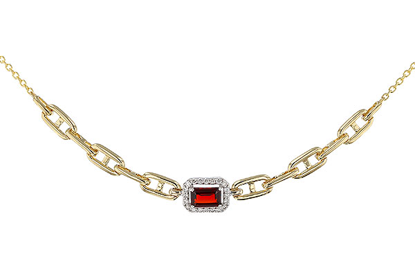 B329-38666: NECK .63 GARNET .75 TGW (6x4MM E.C. GAR / 18")