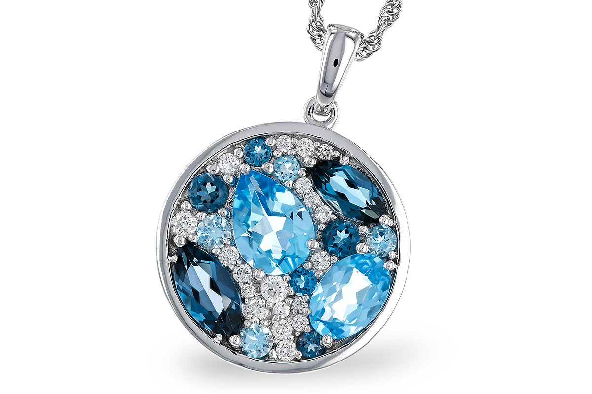 B329-40484: NECKLACE 2.31 TW BLUE TOPAZ 2.48 TGW