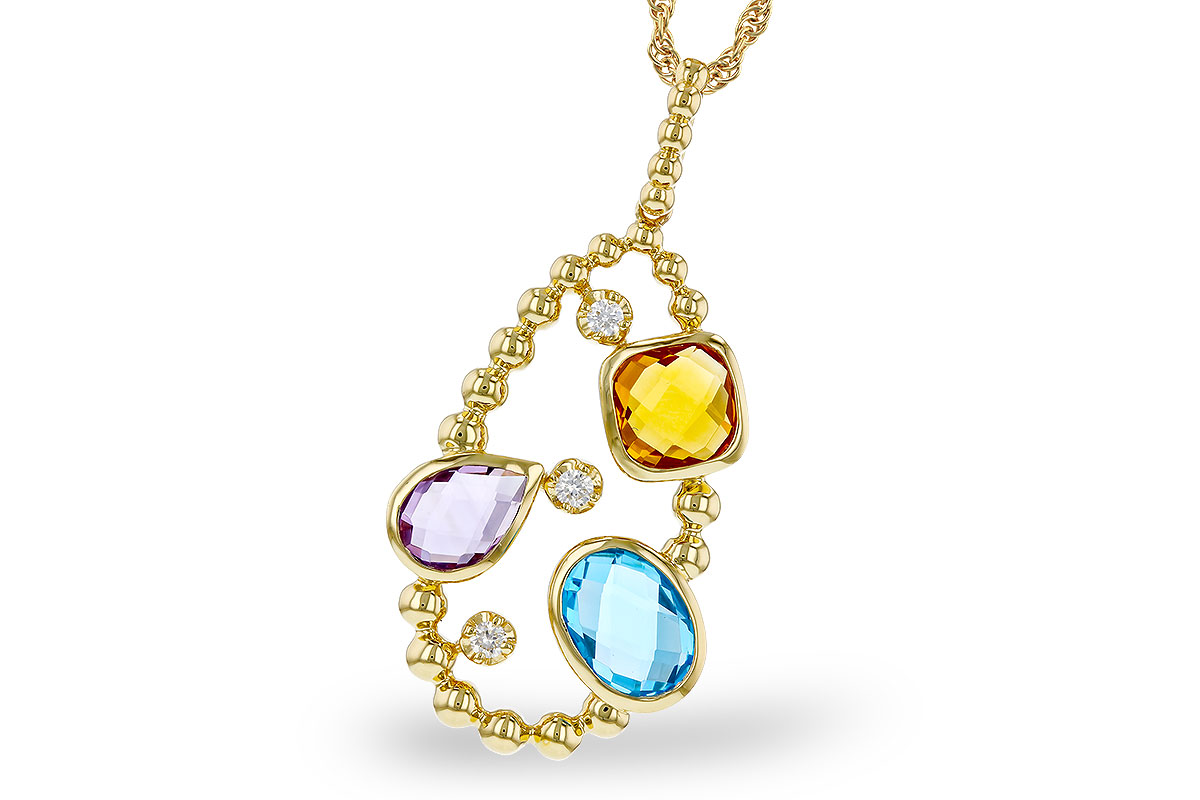 B329-40493: NECKLACE 3.04 TW SEMI-PREC 3.14 TGW (BT,AMY,CIT)