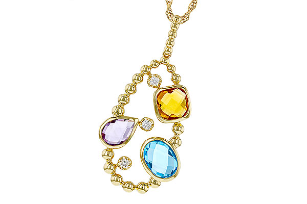 B329-40493: NECKLACE 3.04 TW SEMI-PREC 3.14 TGW (BT,AMY,CIT)
