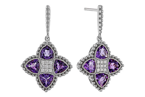 B329-41366: EARRINGS 1.41 AMETHYST 1.50 TGW