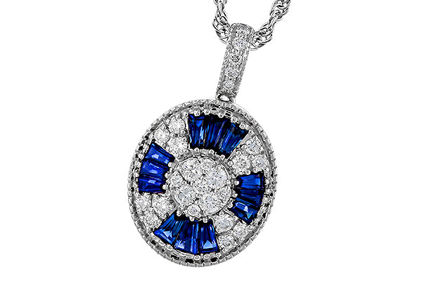B329-43257: NECKLACE .56 TW SAPPHIRE .80 TGW