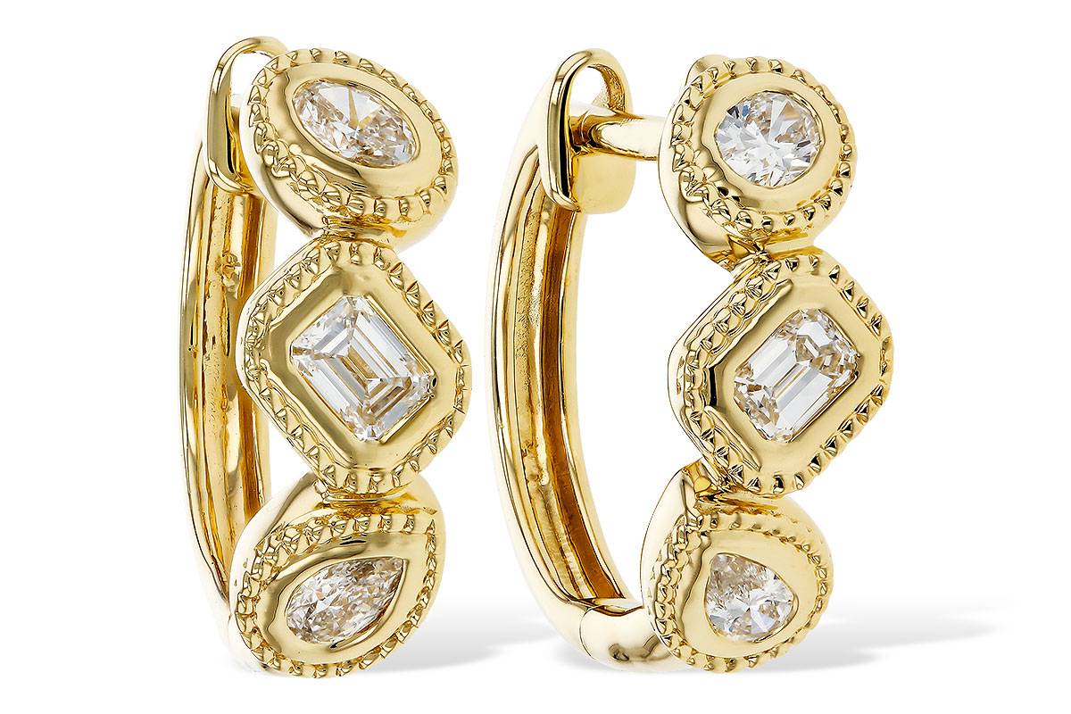 B329-44166: EARRINGS .42 TW FANCY CUT DIAS