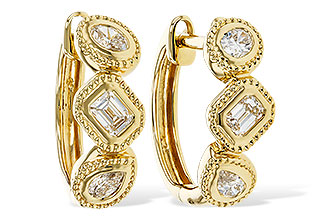 B329-44166: EARRINGS .42 TW FANCY CUT DIAS