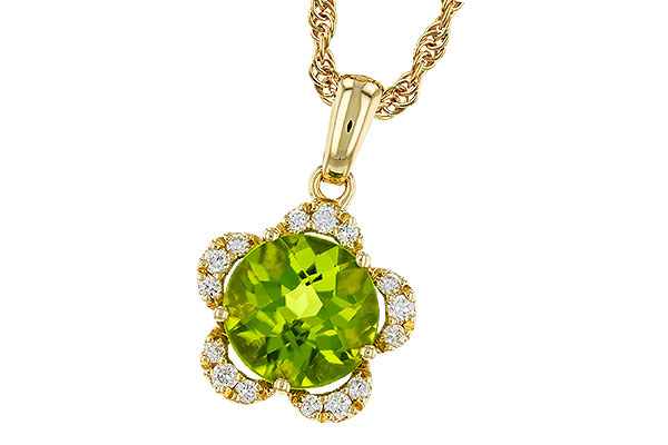 B329-45011: NECKLACE 2.16 PERIDOT 2.28 TGW (8MM RD)