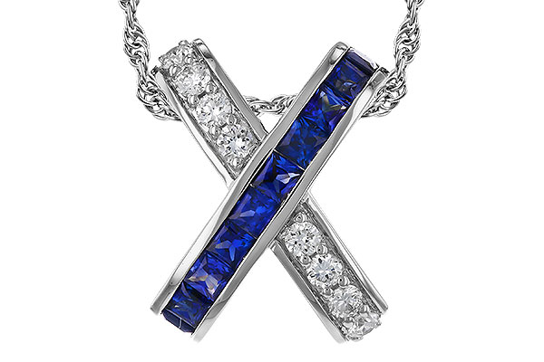 B329-45029: NECKLACE .60 TW SAPPHIRE .77 TGW