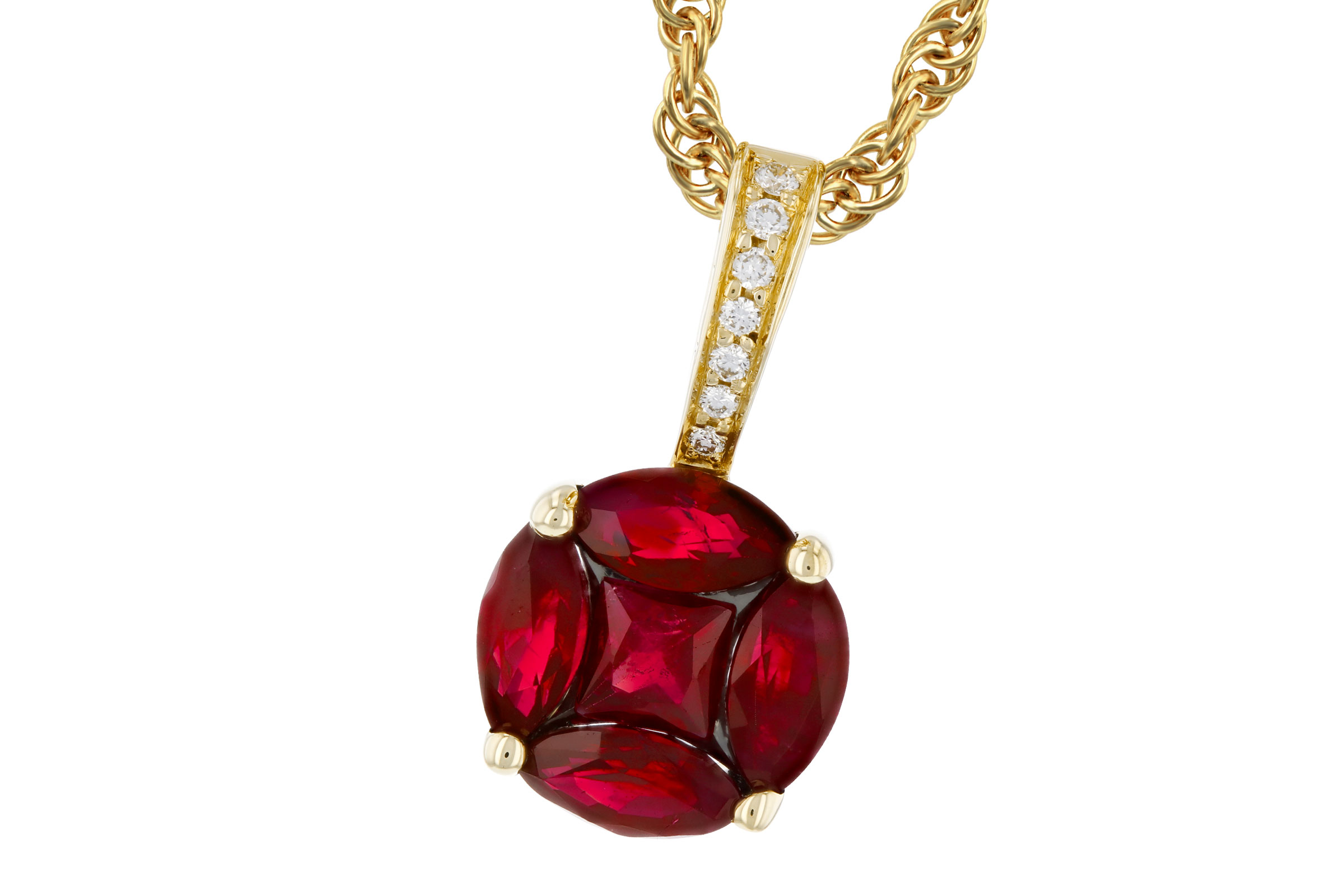 B330-27802: NECKLACE .80 RUBY .82 TW