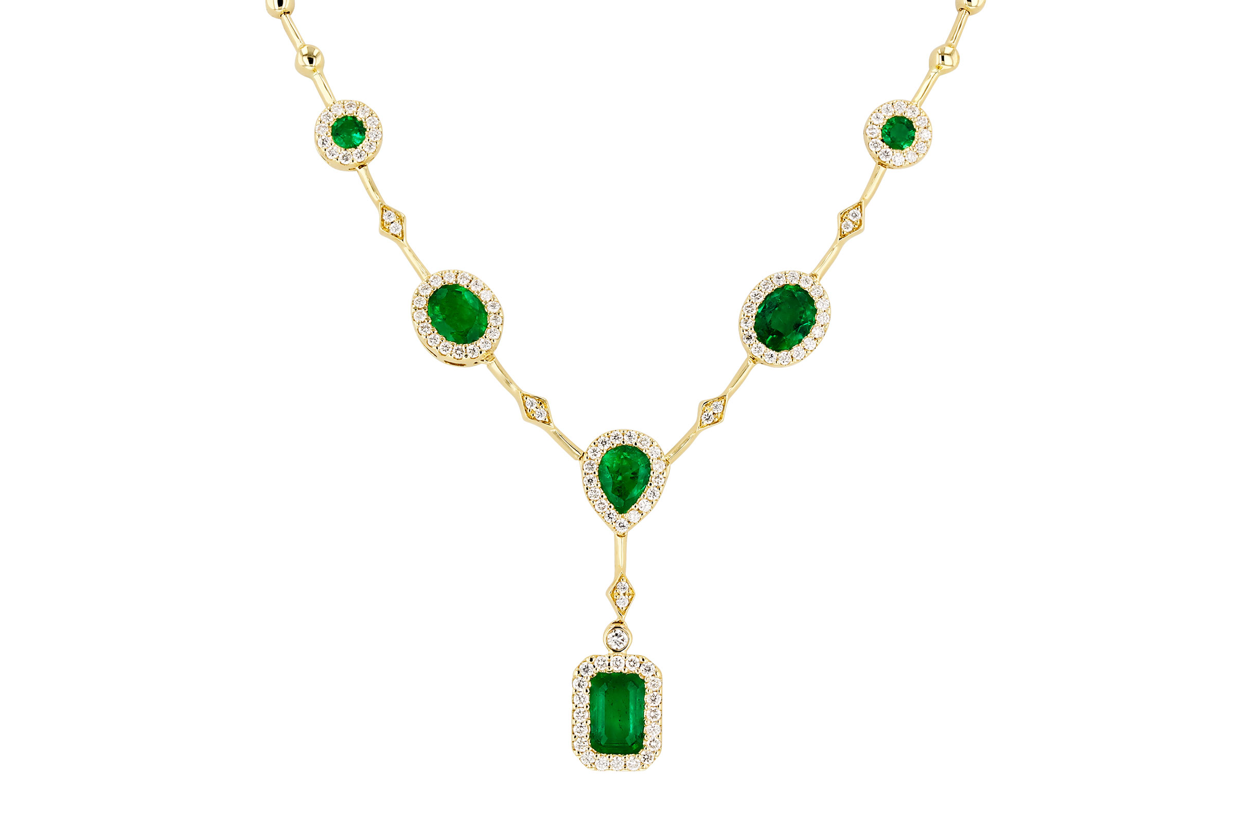 B330-29548: NECKLACE 1.66 TW EMERALD 2.08 TGW (17")