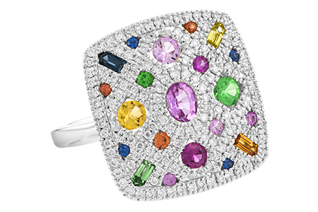 C054-86902: LDS DIA & COLOR RG .38 DIA 1.37 TGW