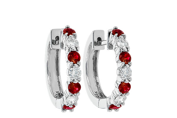 C055-75929: EARRINGS .64 RUBY 1.05 TGW