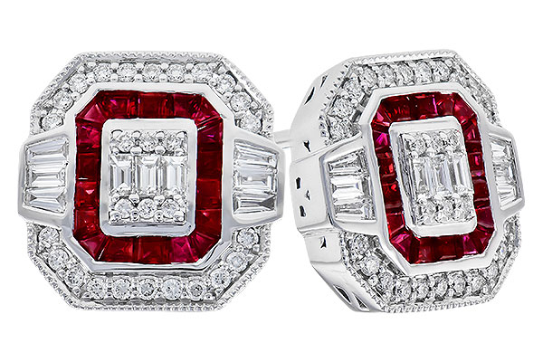 C328-45929: EARR .58 TW RUBY .96 TGW
