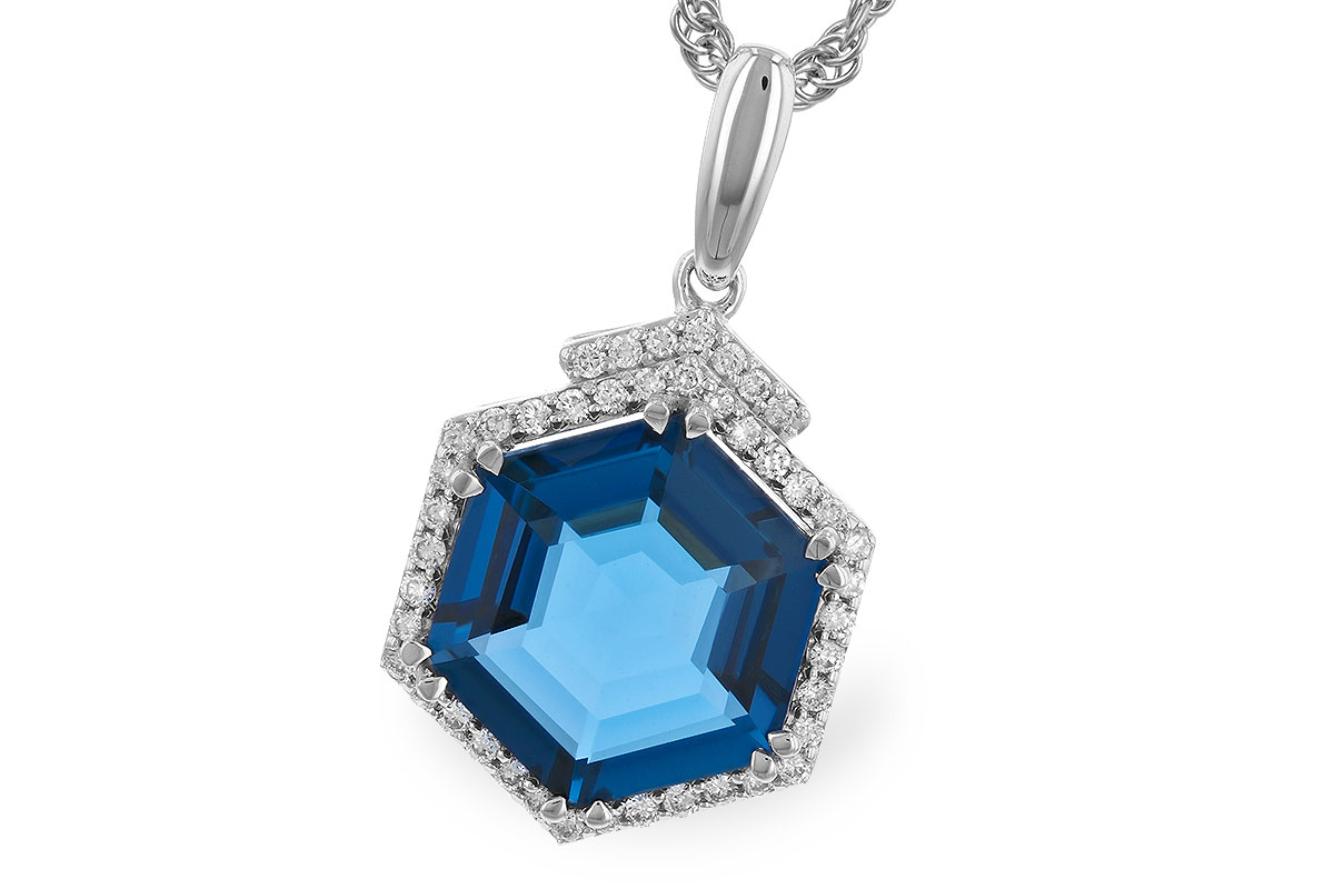 C328-49602: NECK 3.94 TW LONDON BLUE TOPAZ 4.12 TGW