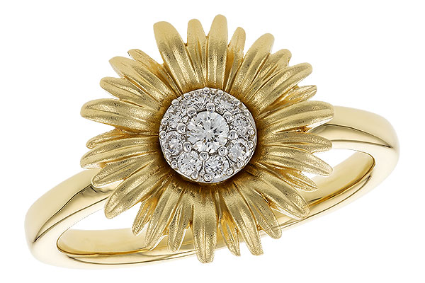 C328-49620: D328-48693 WITH YG & PETALS / WG SETTING .10 TW