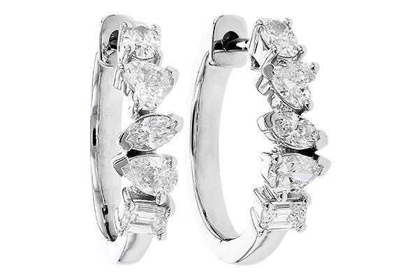 C328-52320: EARRINGS .70 TW FANCY CUT DIAS