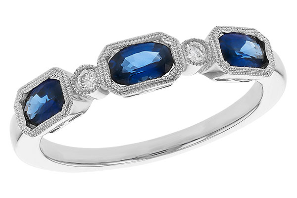 C329-38684: LDS WED RG .72 SAPPHIRE .77 TGW (4x3MM SAPP)