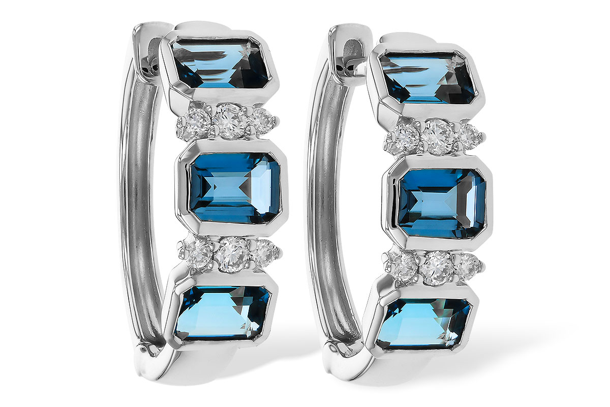 C329-38702: EARRINGS 1.37 TW LONDON BLUE TOPAZ 1.48 TGW