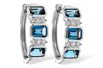 C329-38702: EARRINGS 1.37 TW LONDON BLUE TOPAZ 1.48 TGW
