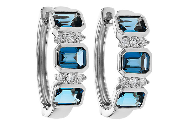 C329-38702: EARRINGS 1.37 TW LONDON BLUE TOPAZ 1.48 TGW