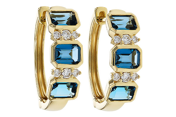 C329-38702: EARRINGS 1.37 TW LONDON BLUE TOPAZ 1.48 TGW