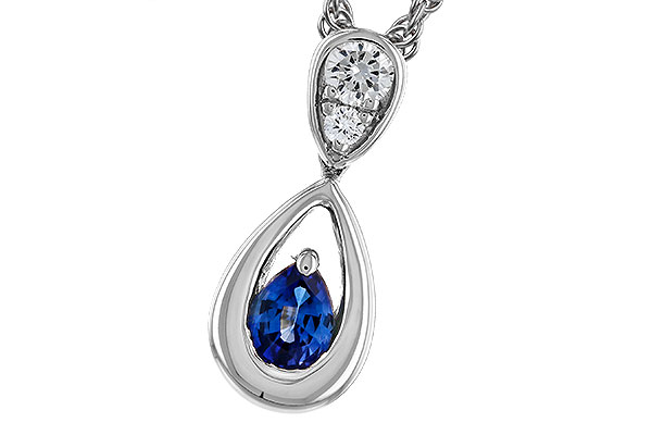 C329-39593: NECKLACE .21 SAPPHIRE .27 TGW (4x3 SAPP)