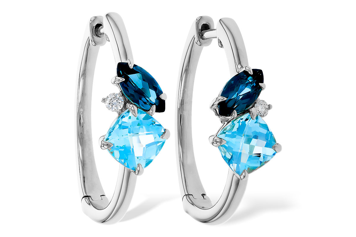 C329-40457: EARRINGS 1.82 TW BLUE TOPAZ 1.86 TGW
