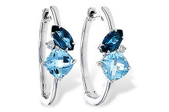 C329-40457: EARRINGS 1.82 TW BLUE TOPAZ 1.86 TGW