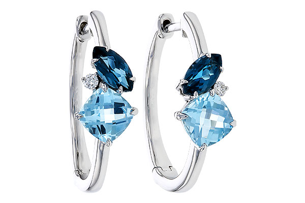 C329-40457: EARRINGS 1.82 TW BLUE TOPAZ 1.86 TGW