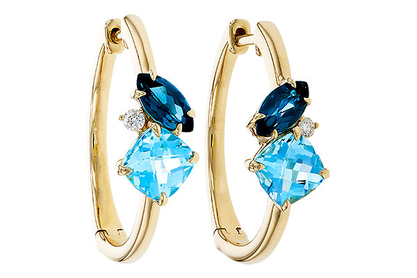 C329-40457: EARRINGS 1.82 TW BLUE TOPAZ 1.86 TGW