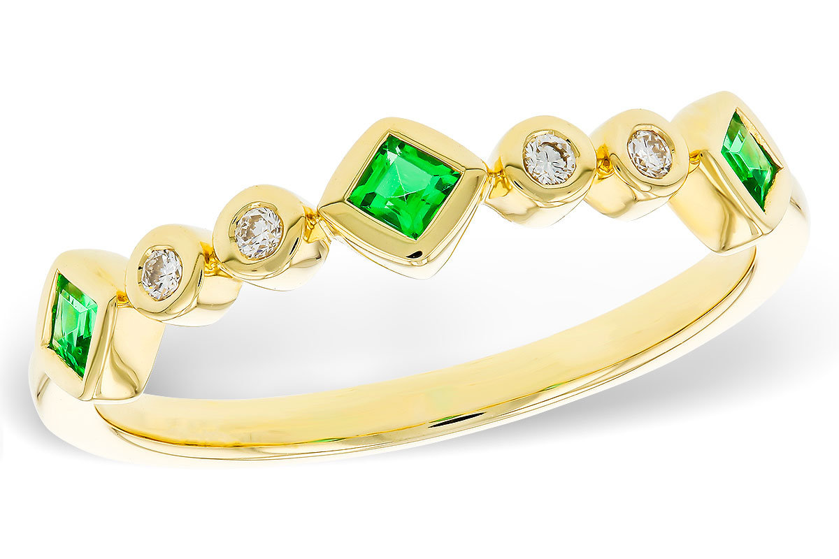 C329-41438: LDS WED RG .14 TW EMERALD .19 TGW