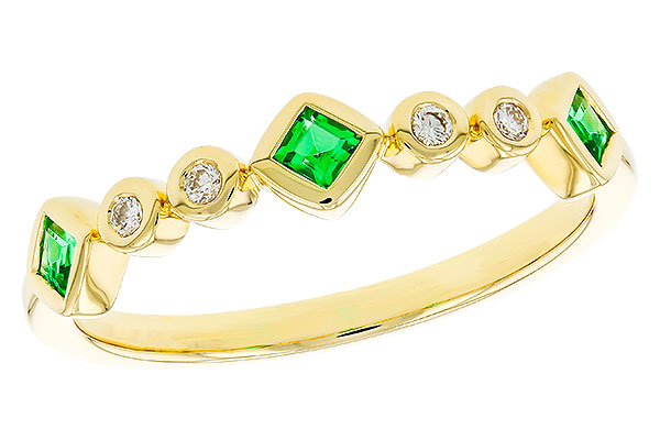 C329-41438: LDS WED RG .14 TW EMERALD .19 TGW